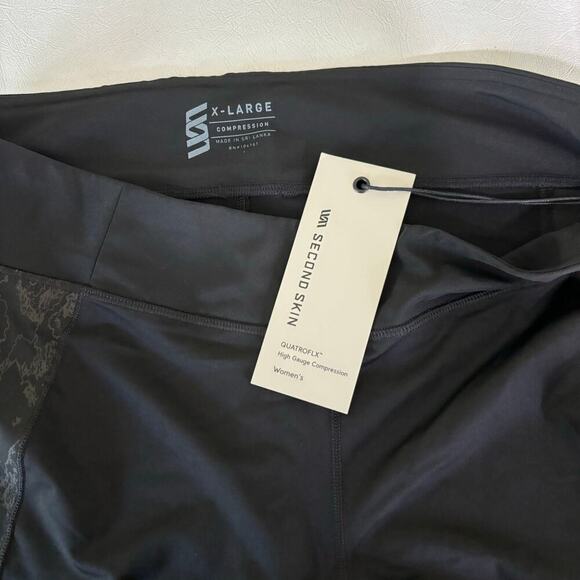 Second Skin Quatroflx Ankle Tight High Gauge Compression Mid Rise Black Size XL - Picture 5 of 12